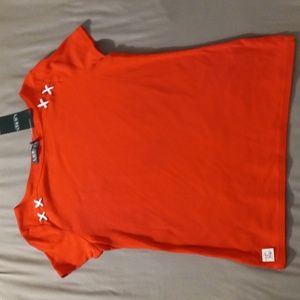 NWT Lauren Ralph Lauren Red Cotton Shirt with Rope Accents Size XL